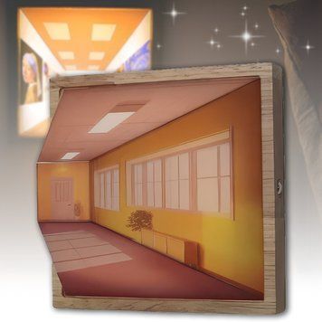 Настінний світильник-нічник 13.8&times;13.8&times;12 см з ефектом 3D ілюзії Naked Eye 3D Vision Коридор 5255-2-Кор/GR фото