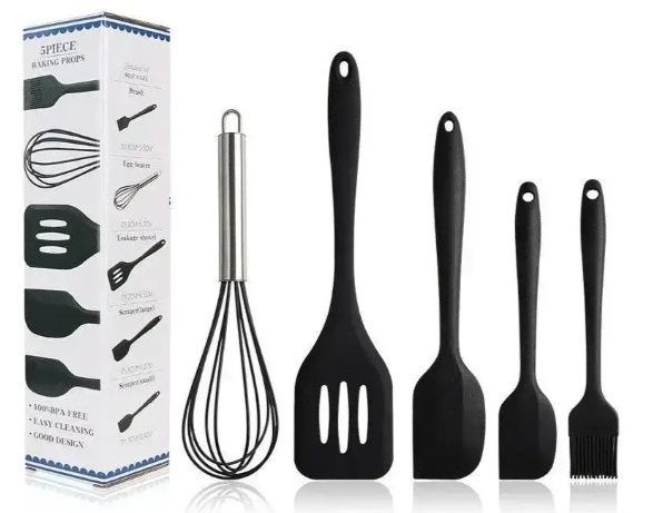 Кухонний силіконовий набір Kitchen Sets 5в1 Набір кухонного приладдя 5 шт 6186/GR фото