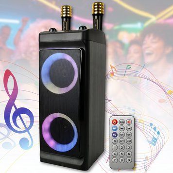 Bluetooth колонка 2х4" з 2 бездротовими мікрофонами та акумулятором 5000мАч ZQS4290 6098/EW фото