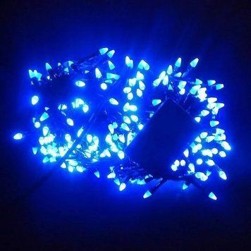 Новогодняя светодиодная гирлянда на черном проводе и 300LED лампочек LED300B-3 Синий 8305/EW фото