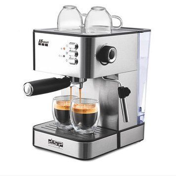 Кофемашина с капуччинатором DSP ESPRESSO COFFEE полуавтоматическая на две чашки 01619/MB фото