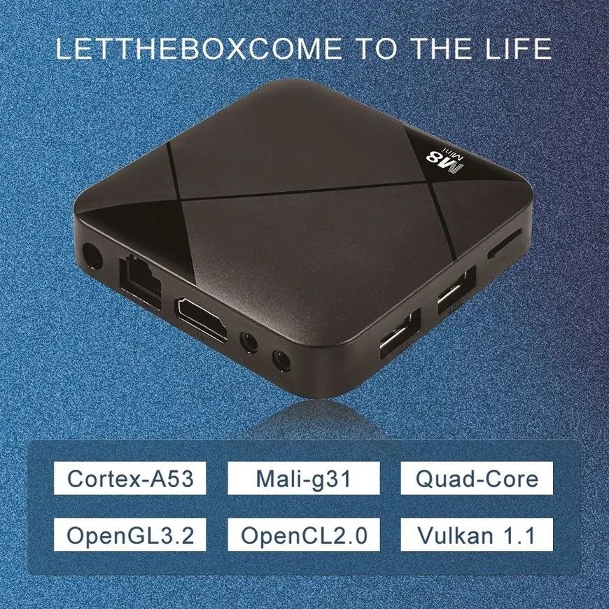 Ігрова ТВ-приставка M8 mini 4K на Android TV із вбудованим емулятором ретро-ігор та джойстиками 16189/MG фото