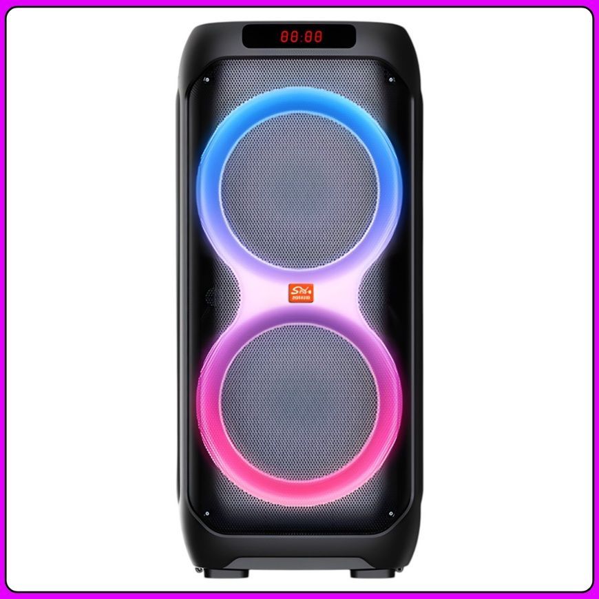 Портативна Bluetooth колонка 2х8" з бездротовим мікрофоном та пультом ДК ZQS8280 60W 6091/EW фото