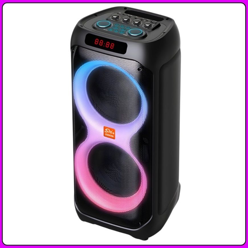 Портативна Bluetooth колонка 2х8" з бездротовим мікрофоном та пультом ДК ZQS8280 60W 6091/EW фото