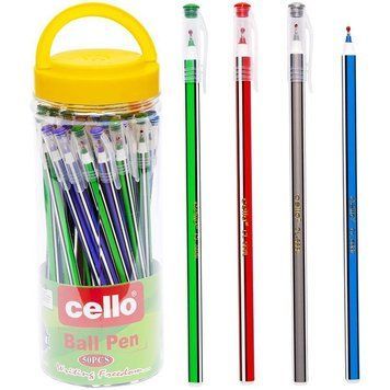 Кулькова масляна ручка у відерці синя Cello CL568L PVC в упаковці 50 шт 94477/KL фото