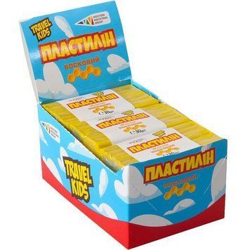 Восковий пластилін "Travel Kids" 12 шт в упаковці 30г Жовтий 105767/KL фото