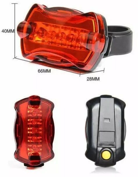 Велосипедный СТОП с LED подсветкой 5 диодов на батарейках SJ-10273 6173-1/VR фото