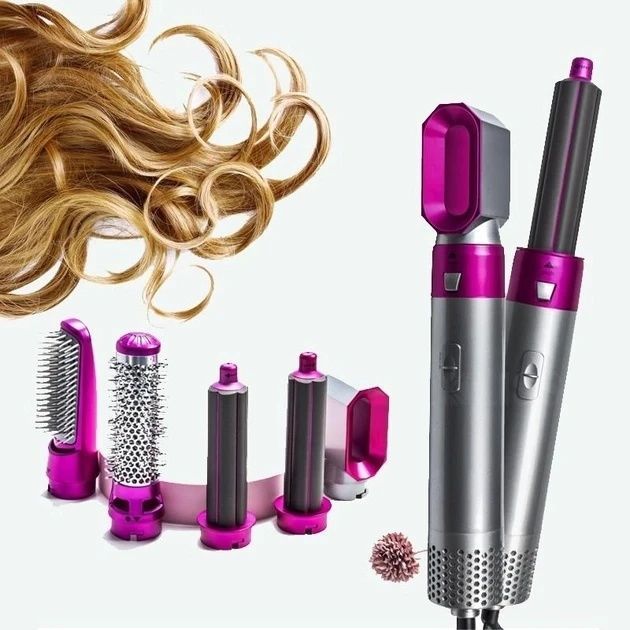 Мультистайлер 5 в 1 Hot Air Styler Стайлер для волос с насадкам для укладки и завивкии 4062/GR фото