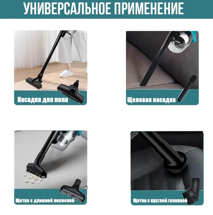 Бездротовий пилосос з 2 акумуляторами 20В 4Ач і насадками Patuo Синій P2024/DT фото