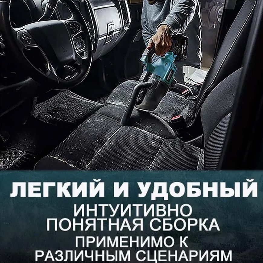 Бездротовий пилосос з 2 акумуляторами 20В 4Ач і насадками Patuo Синій P2024/DT фото