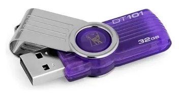 Флеш-накопичувач USB Kingston DT101 32Gb Фіолетова Флешка для зберігання інформації 4506/SP фото