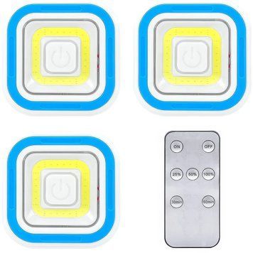 Набор из 3 светодиодных настенных светильников с пультом Light Remote Control Настенные светильники для дома 7942/GR фото