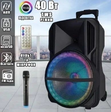 Акустична система з бездротовим мікрофоном на пульті MD20-12L 12"x1 40W 15726/MG фото