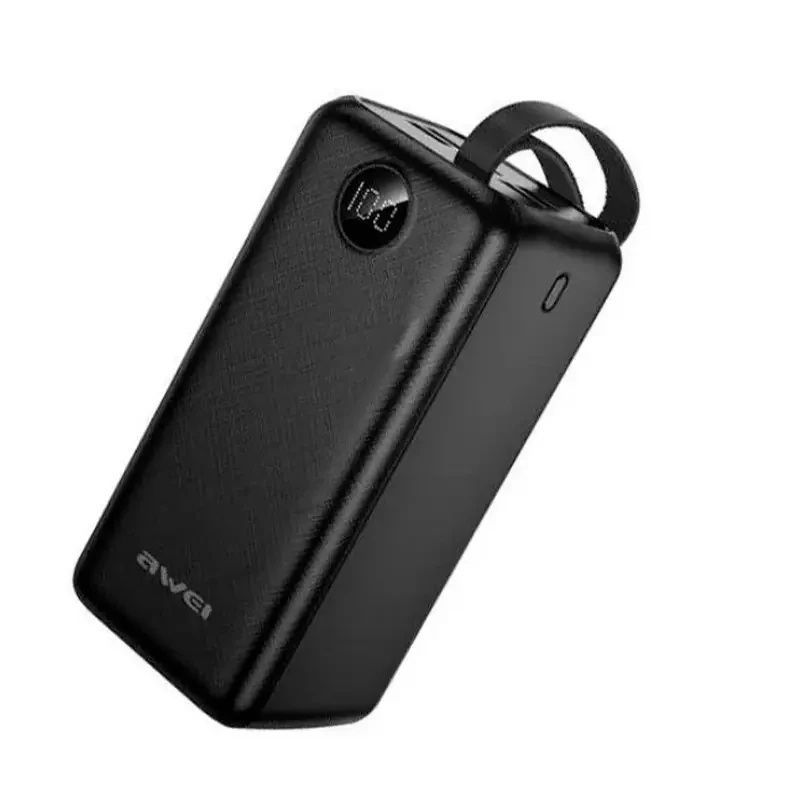 Портативное зарядное устройство Power Bank с индикатором заряда и ремешком на руку AWEI P114K 50000 mAh Черный 9573/SP фото