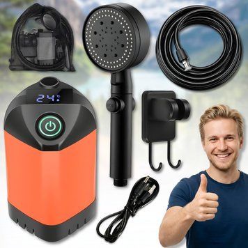 Переносний похідний душ з акумулятором та цифровим дисплеєм 4800 mAh 0396/МК фото