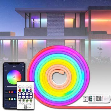 Светодиодная RGB Bluetooth лента 5 м с управлением от телефона и пульта 0126/МК фото