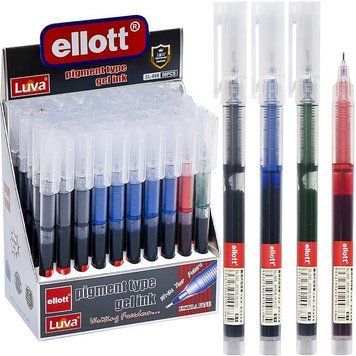 Капілярна гелева ручка ролер мікс 4 кольори Ellott ET-668-50 в упаковці 50 шт 118773/KL фото
