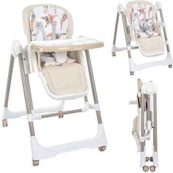 Стульчик для кормления 2 в 1 с механическим укачиванием и качелей Bambi M 5897 Beige Бежевый M 5897 Beige фото