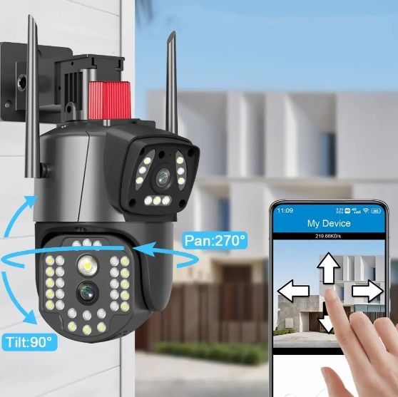 Вулична охоронна поворотна WIFI камера з сиреною та зумом 8MP Камера з віддаленим доступом WF24/DT фото