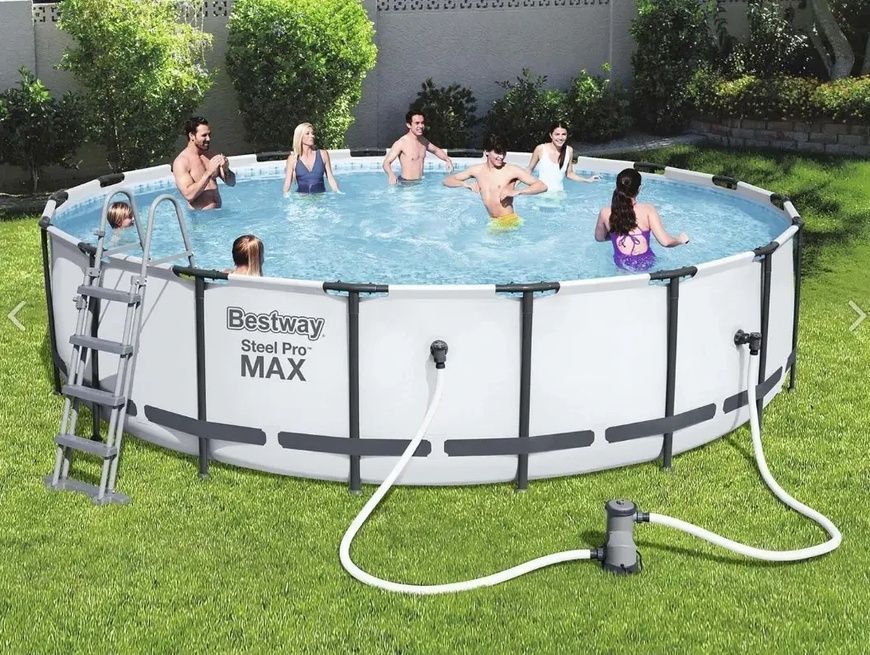 Каркасний басейн 427x122см на 15232л  Bestway 5612X з фільтр-насосом та сходами  5612X фото