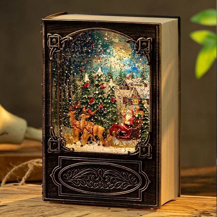 Новорічний музичний нічник-світильник XMAS WDL 24023B Музична новорічна книжка 3579/SP фото