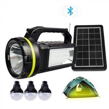Зарядна станція із сонячною панеллю - світильник ліхтар акумуляторний та радіо CL-18 15411/MG фото