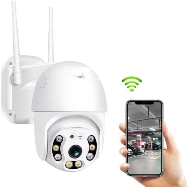 Беспроводная уличная поворотная WiFi камера видеонаблюдения CAMERA YCC365 plus 4 Мп Белая НФ-00008558/MX фото