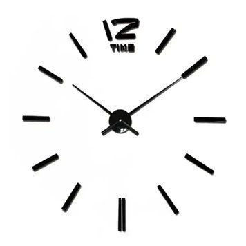 Настенные большие 3D часы наклейки Сделай сам DIY Clock Черный 3D-30/DT фото