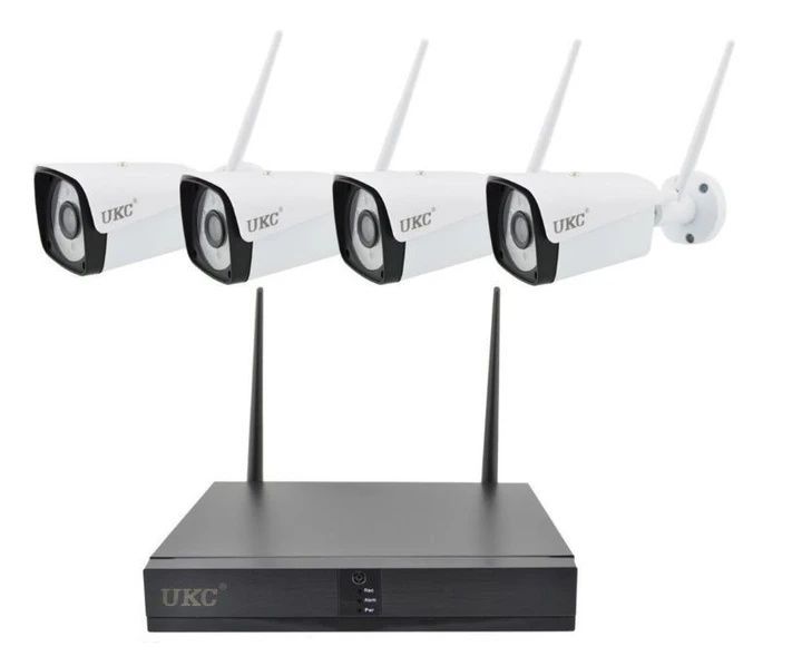 Система видеонаблюдения на 4 камеры UKC 8004-6673 WiFi 5G 1080p Комплект камер внешнего видеонаблюдения 8CHWIFI6/VEN фото