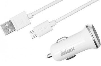 Зарядное устройство в машину 12В 1,0А USBx2 с кабелем USB - micro USB Inkax CC-13-M 8989/EW фото