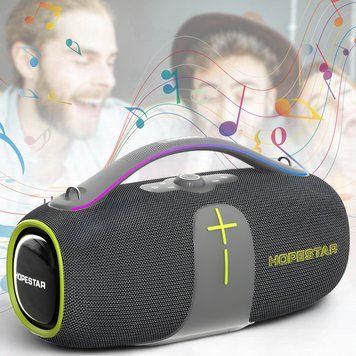 Портативна Bluetooth-колонка з RGB-підсвічуванням і TWS-режимом Hopestar A85 Сірий 02678-2-Сер/MB фото