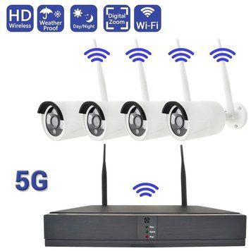 Комплект WiFi IP відеоспостереження бездротової DVR 5G набір на 4 камери з реєстратором 11532/MG фото