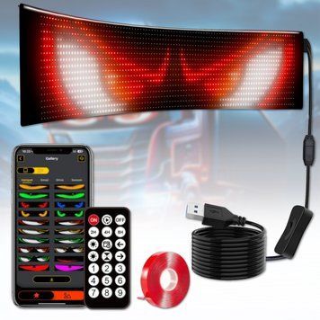Гнучкий світлодіодний екран 102&times;378 мм з пультом та Bluetooth LED EYES 20&times;64 VEN-1664D/VEN фото