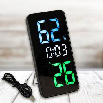 Электронные вертикальные Led-часы 8&times;16&times;2 см с зеркальным дисплеем Gaosiio DS-3825L 122655/KL фото