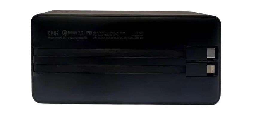 Портативное зарядное устройство Power Bank с дисплеем и быстрой зарядкой KP KPG-307 30000 mAh Серый 6573/EW фото