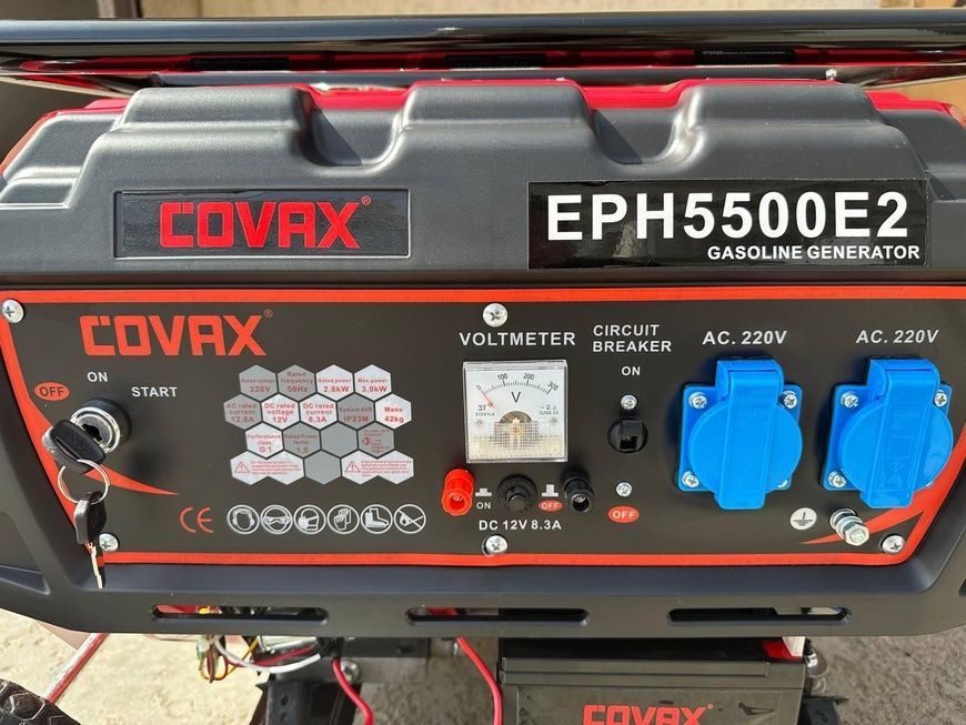 Генератор COVAX EPH5500E2 3 кВт с медной обмоткой и электростартером на колесах EPH5500E2/DT фото