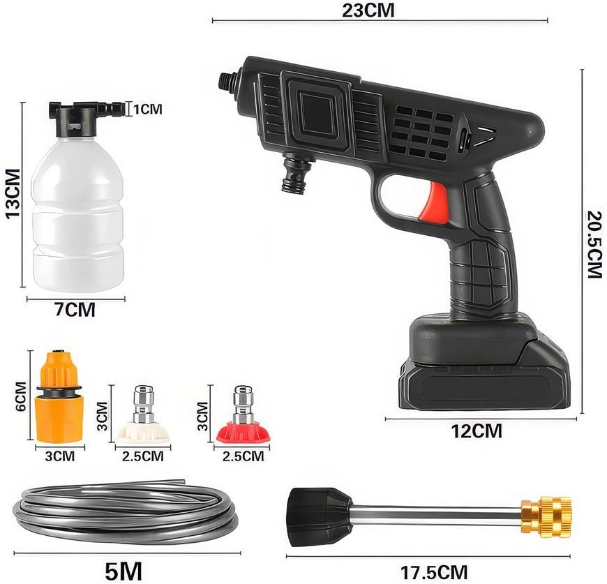 Мойка высокого давления на 2 аккумулятора Cleaning Gun 8559 1000W для автомобиля 02205-1/MB фото