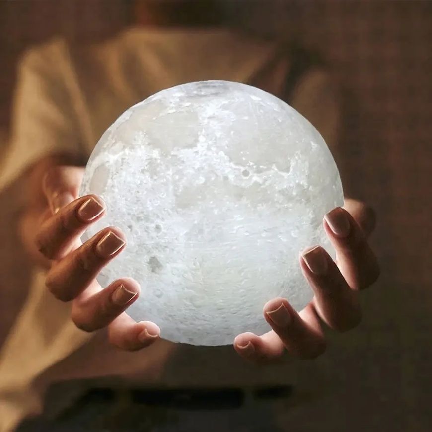 Настільний 3D Світильник-нічник Magic Moon Light Lamp 3153-2/GR фото
