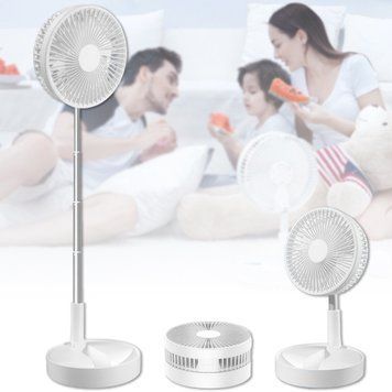 Складной телескопический вентилятор на аккумуляторе с 3 скоростями Folding Fan Белый 6780/DM фото