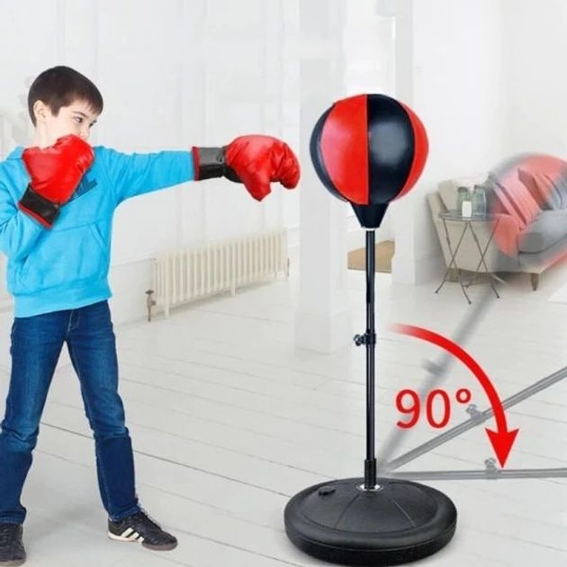 Боксерский набор с надувной грушей на стойке 105 см и перчатками Punching Ball Set Детский боксерский набор PBS18/DT фото