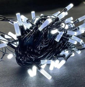 Новогодняя гирлянда гексагеновой восьмигранной формы на 200LED с черным проводом Белый 8317/EW фото