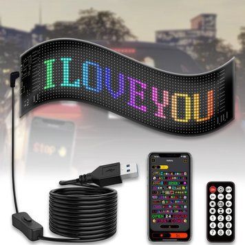 Гнучка світлодіодна RGB панель-екран 192х595 мм з керуванням від програми та пульта LED Matrix Panel 16&times;96 9940/SP фото