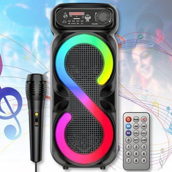 Портативная Bluetooth колонка с микрофоном, пультом ДУ и&nbsp;RGB-подсветкой&nbsp;ZQS-4270M&nbsp;16W 6302/EW фото