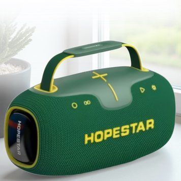 Портативна бездротова Bluetooth колонка з RGB підсвічуванням Hopestar Party Box 150 Зелена 17223-3-Зел/MG фото