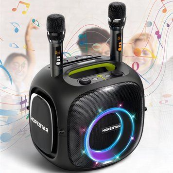 Портативна Bluetooth-колонка&nbsp;з двома мікрофонами та&nbsp;RGB-підсвіткою&nbsp;Hopestar UT Party One ULTIMATE Чорний 02679-1-Чер/MB фото
