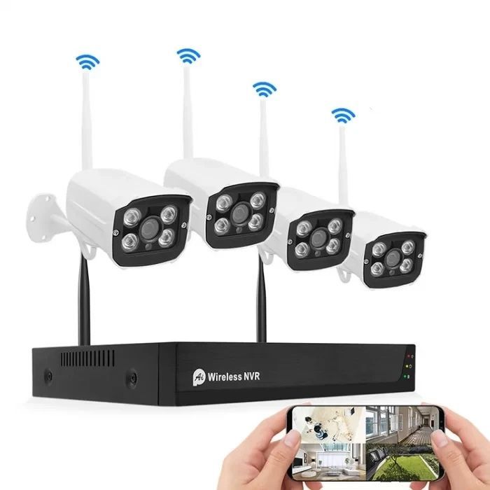 Комплект камер відеоспостереження з реєстратором NVR KIT 601 WiFi 4CH набір із 4 камер 4672/GR фото