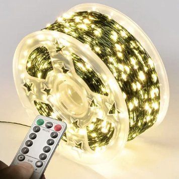 Світлодіодна гірлянда нитка "Роса" на котушці 50м 500 LED 8 режимів Теплий білий 0062-2/МК фото