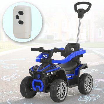 Дитяча каталка-толокар до 5 км/год з батьківською ручкою та Bluetooth Bambi Racer M 6274EBLR-4 Синій M 6274EBLR-4 фото