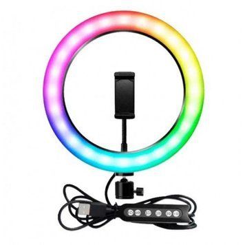 Кільцева селфі лампа RGB LED з одним тримачем для смартфона 26 см MJ26 00851/D фото