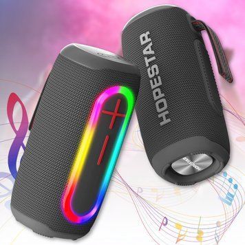 Портативна Bluetooth-колонка&nbsp;20W з RGB-підсвіткою&nbsp;та захистом IPX6&nbsp;Hopestar P60 Сірий 01726-1/MB фото